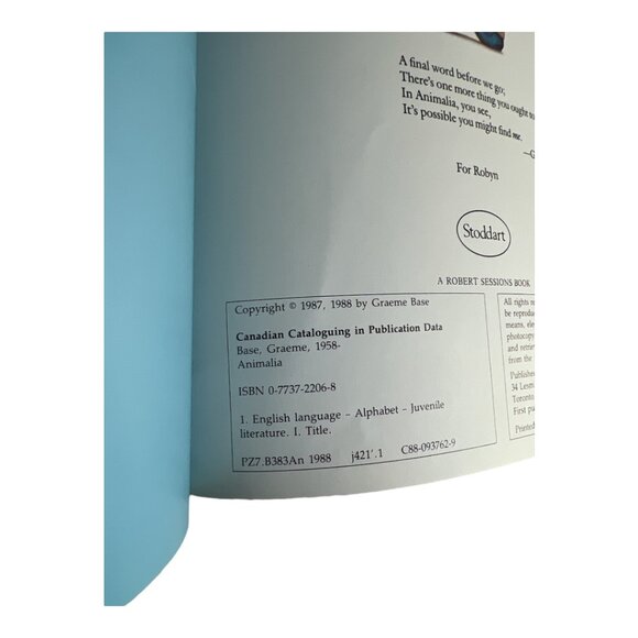 Hardcover Animalia by Graeme Base Vintage 1987 Children's Book - Picture 3 of 13